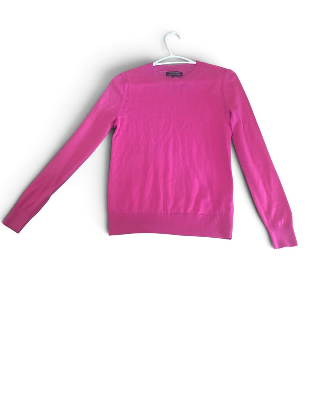 Banana Republic Extra Fine Merino Wool Sweater Pink Crew Neck XS Luxury Knit